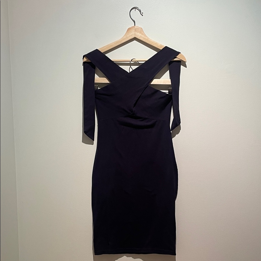 NWOT American Apparel Cotton Spandex Jersey Bandeau Pencil Dress in Navy